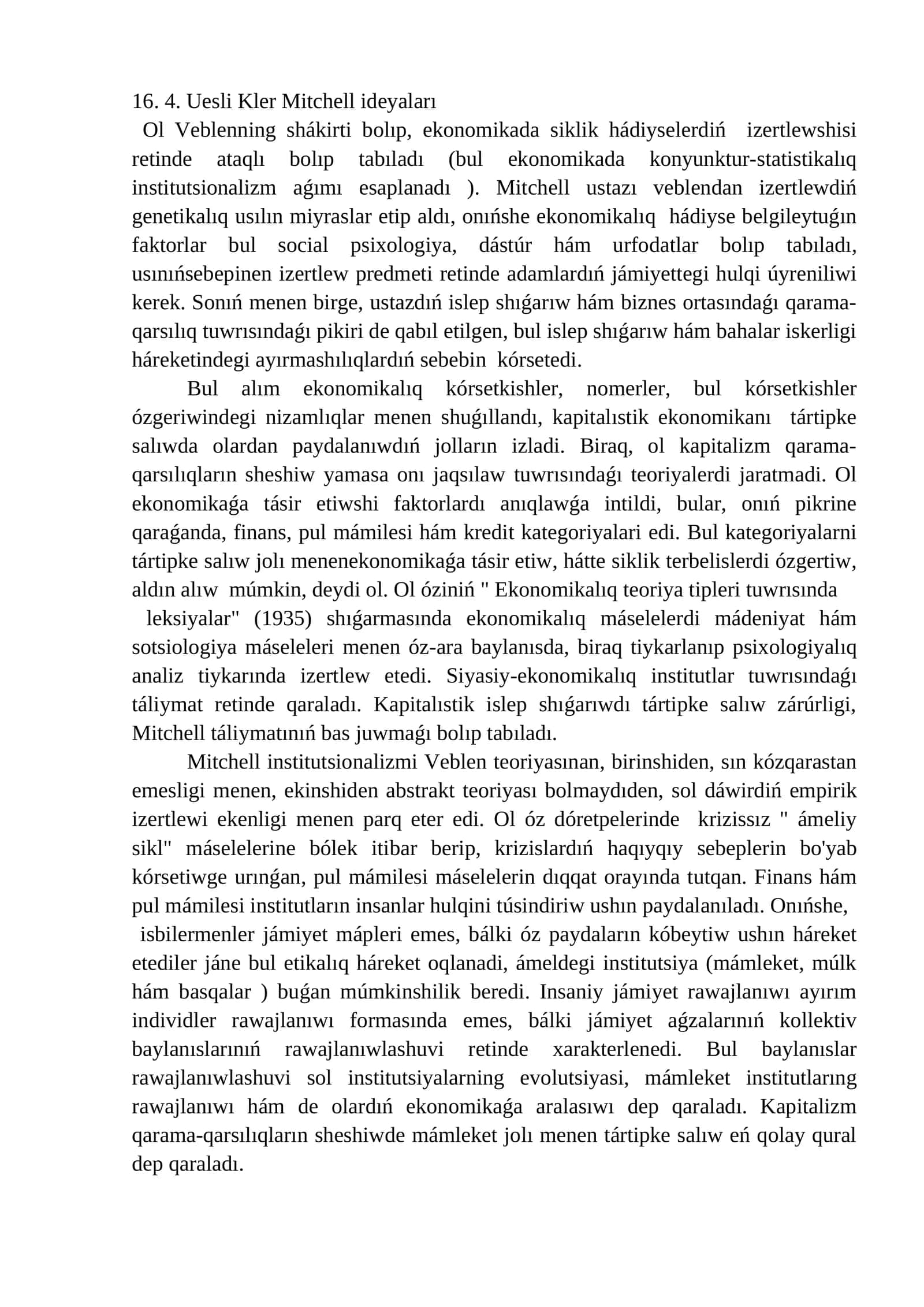 Uesli Kler Mitchell ideyaları 1