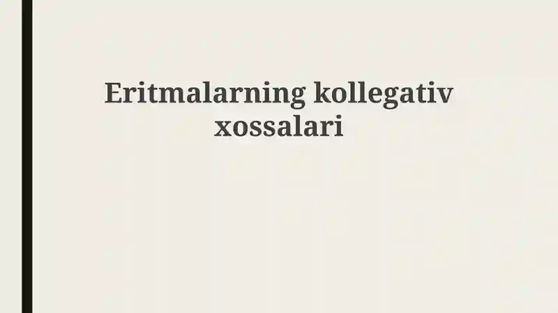 Eritmalarning kolligativ xossalari