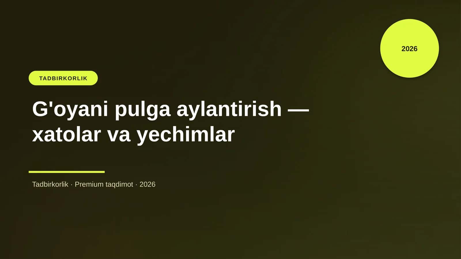 G'oyani pulga aylantirish — xatolar va yechimlar 1