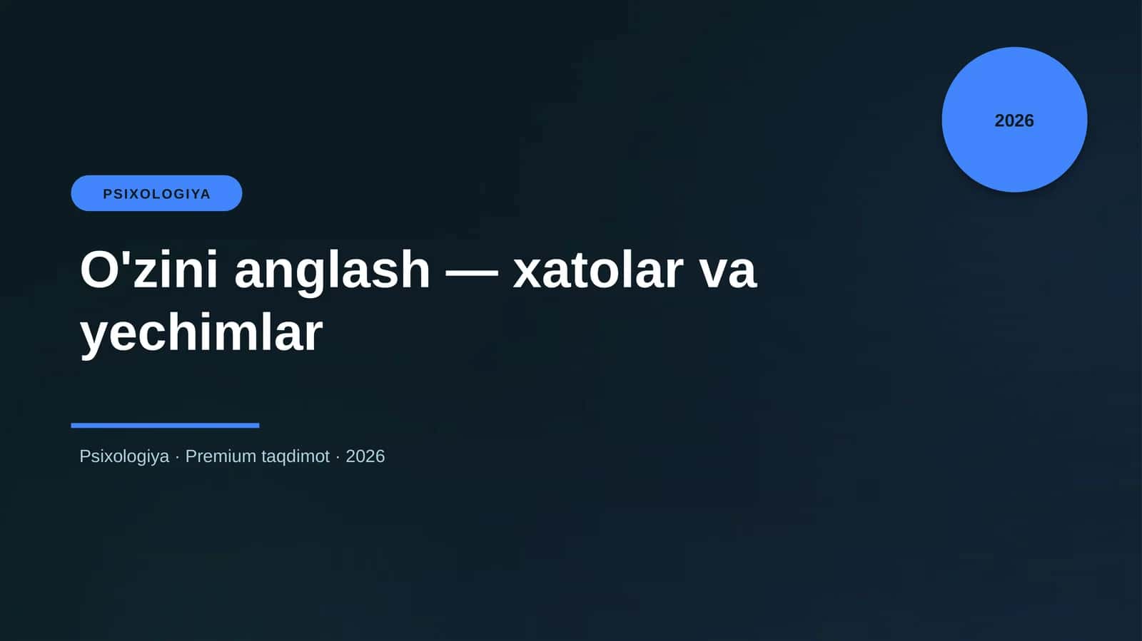 O'zini anglash — xatolar va yechimlar 1
