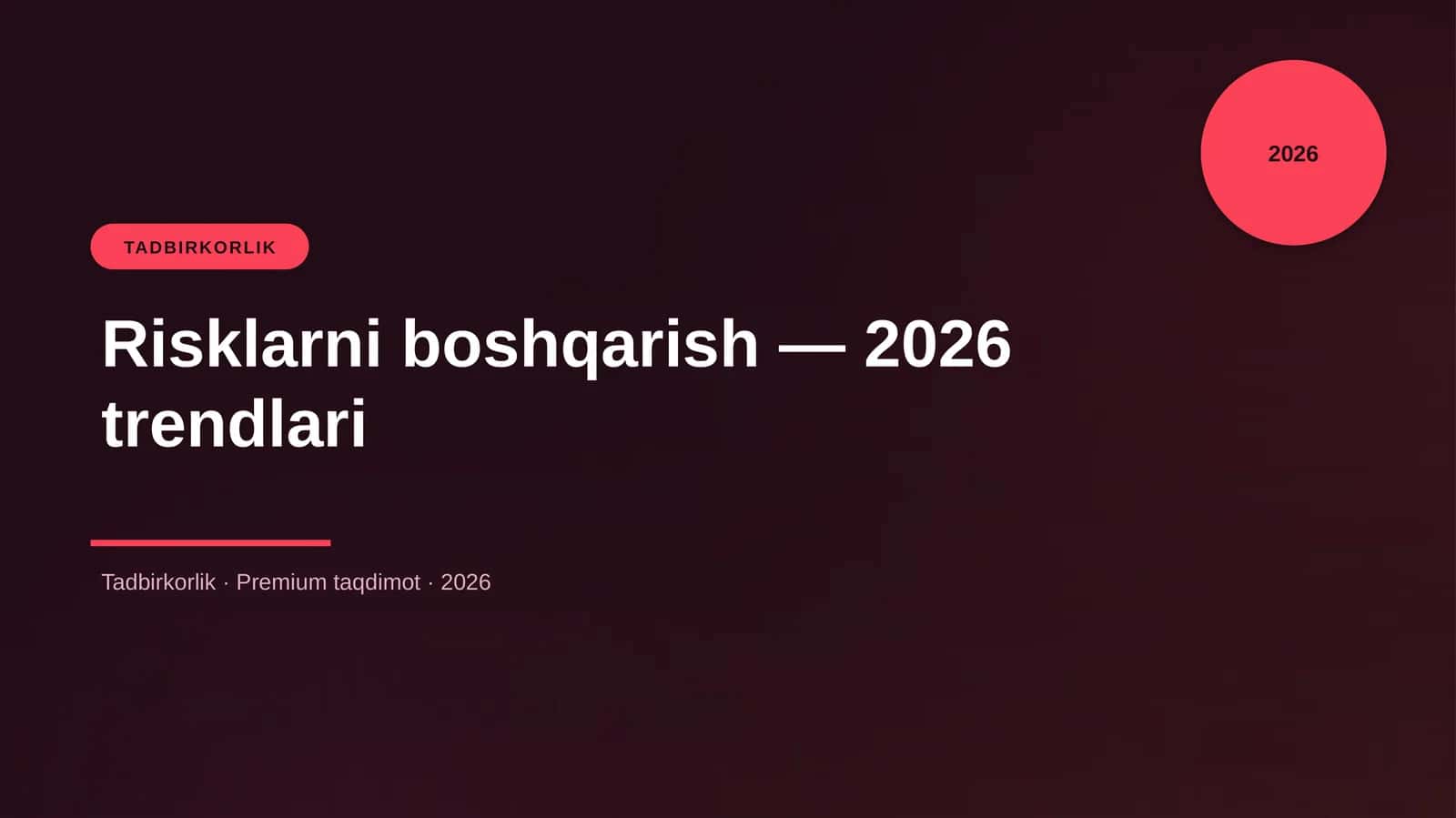 Risklarni boshqarish — 2026 trendlari 1
