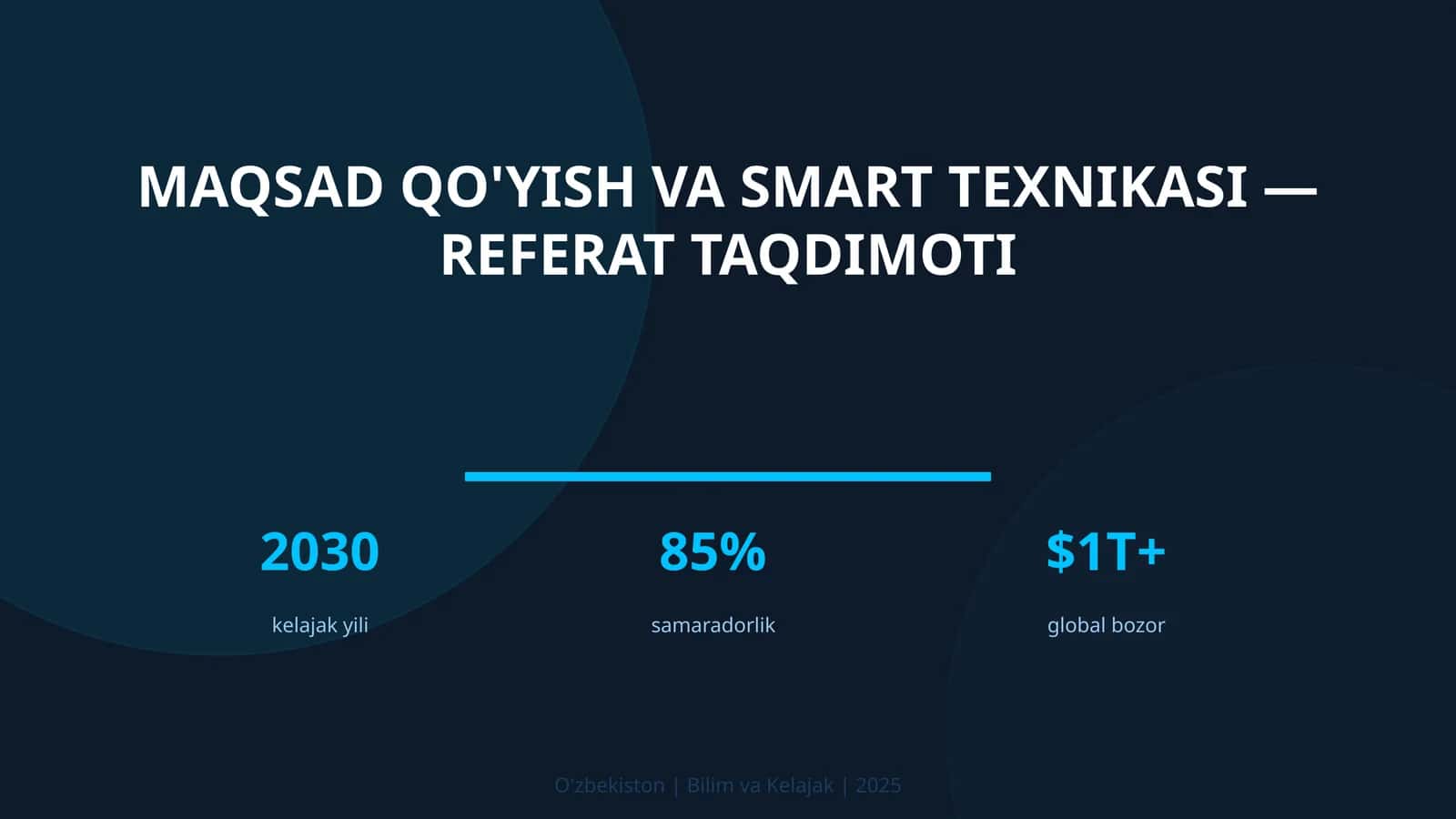 Maqsad qo'yish va SMART texnikasi — referat taqdimoti 1