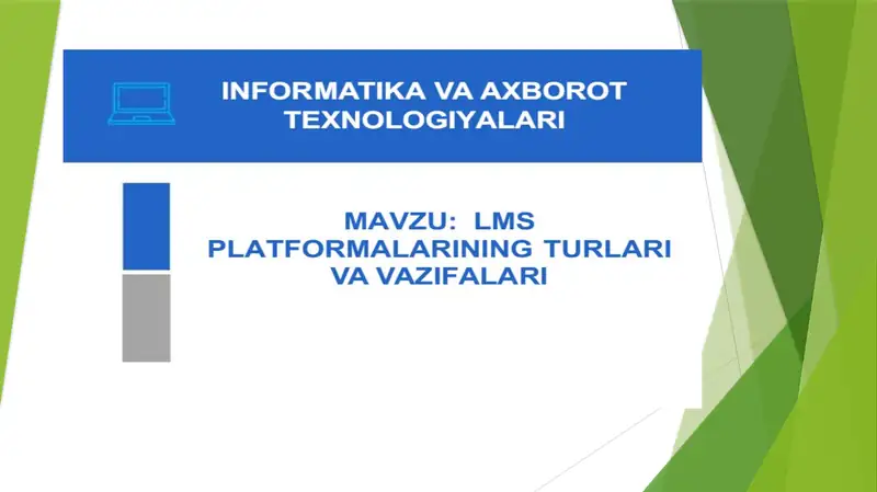 Ta’limniboshqaruvtizimlari(LMS) 1