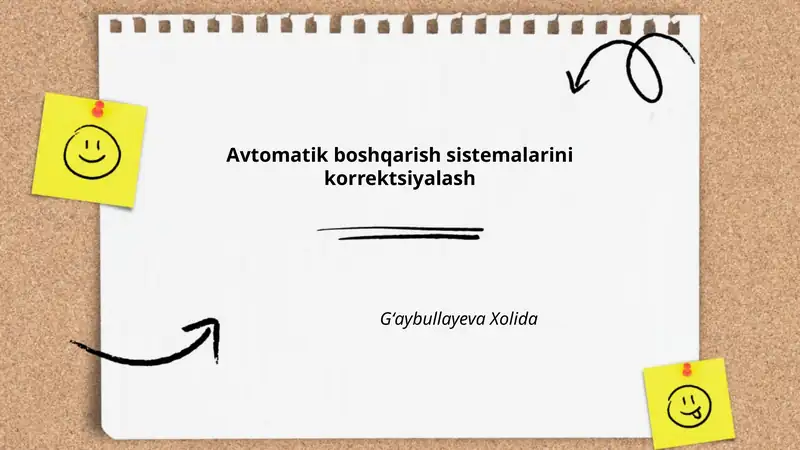 Avtomatik boshqarish tizimlari asoslari 1