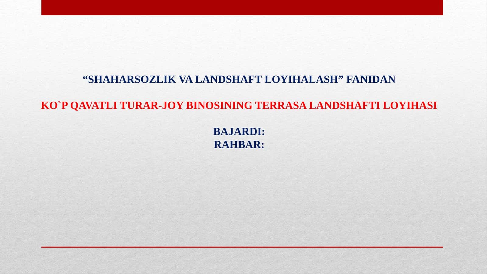 KO'P QAVATLI TURAR-JOY BINOSINING TERRASA LANDSHAFTI LOYIHASI 1