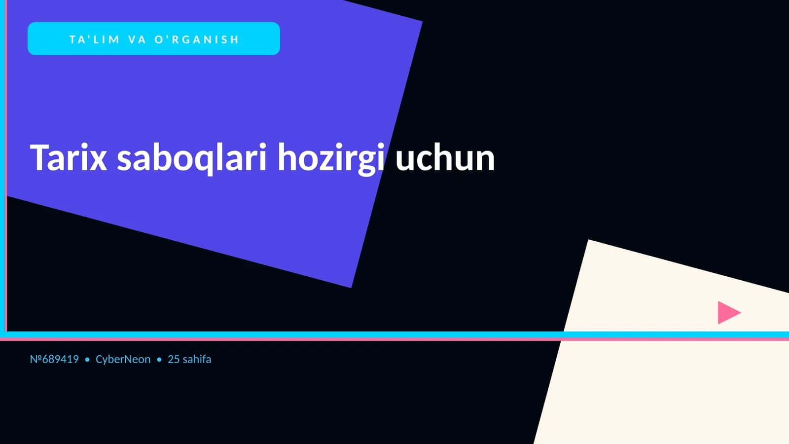 TA'LIM VA O'RGANISH Tarix saboqlari hozirgi uchun 1