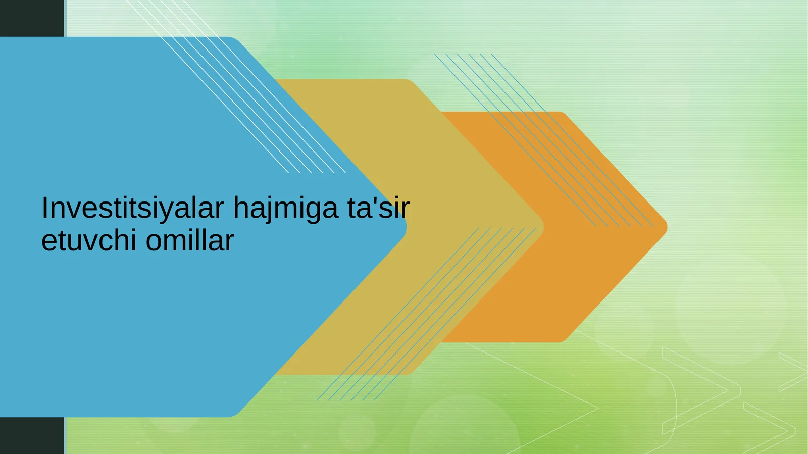 Investitsiyalar hajmiga ta'sir etuvchi omillar 1
