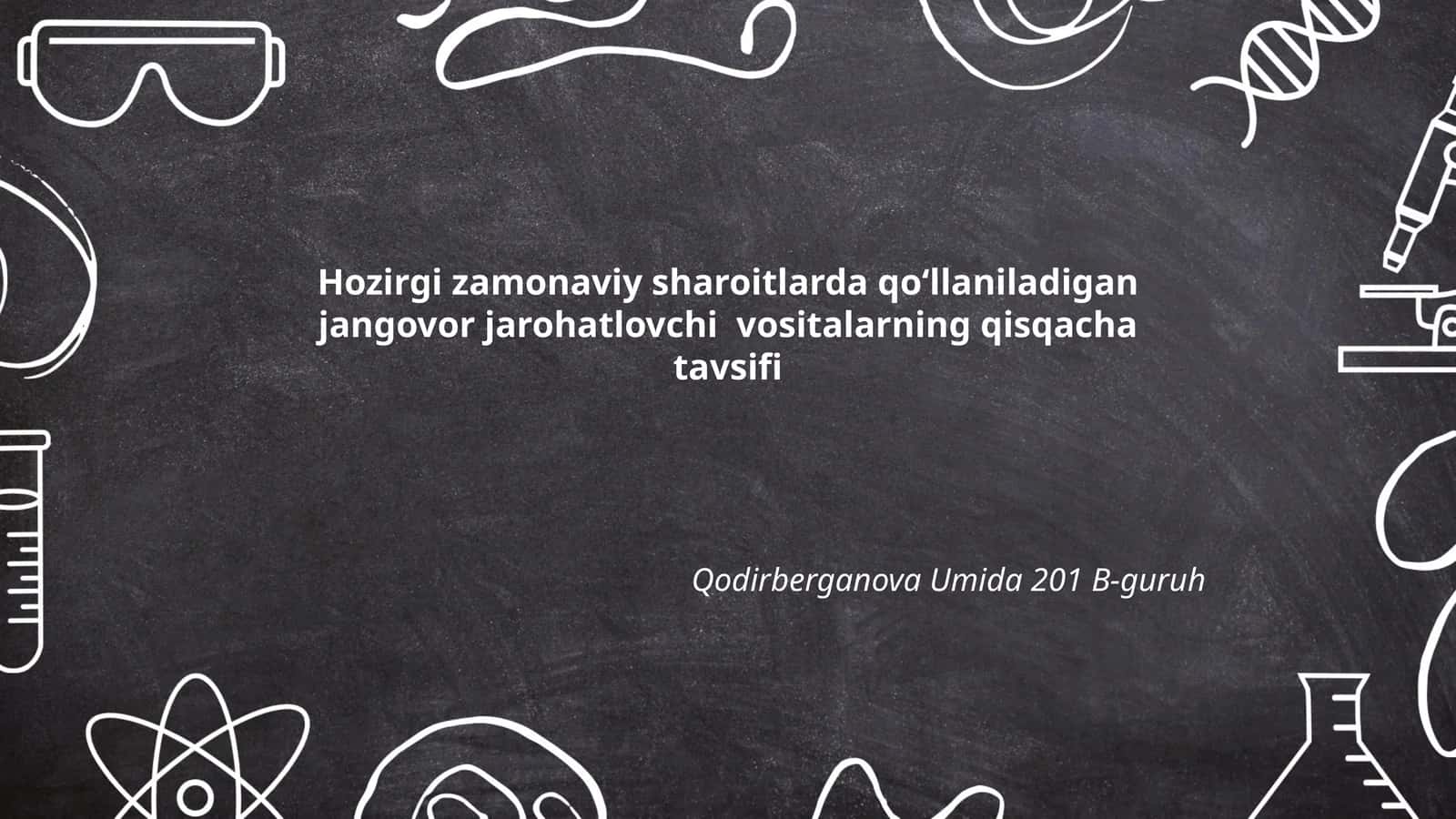 Jangovor jarohatlovchi vositalarning qisqacha tavsifi 1