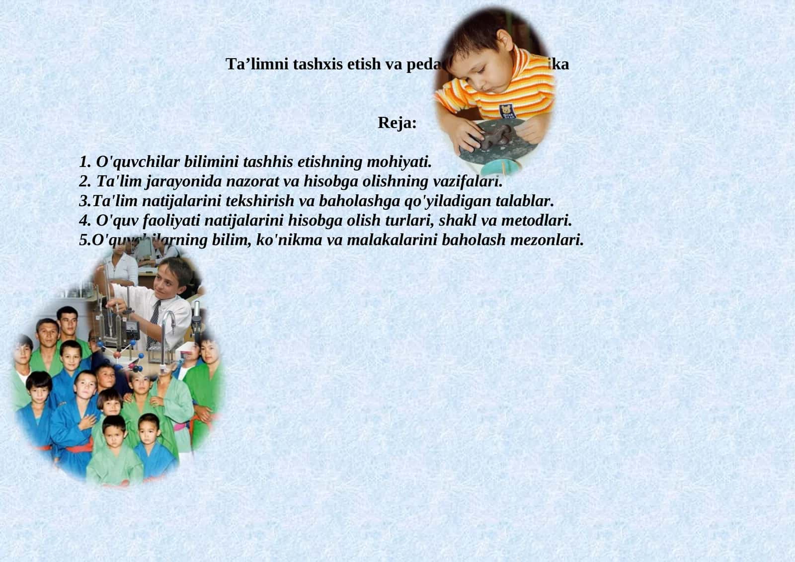 Ta’limni tashxis etish va pedagogik diagnostika 1