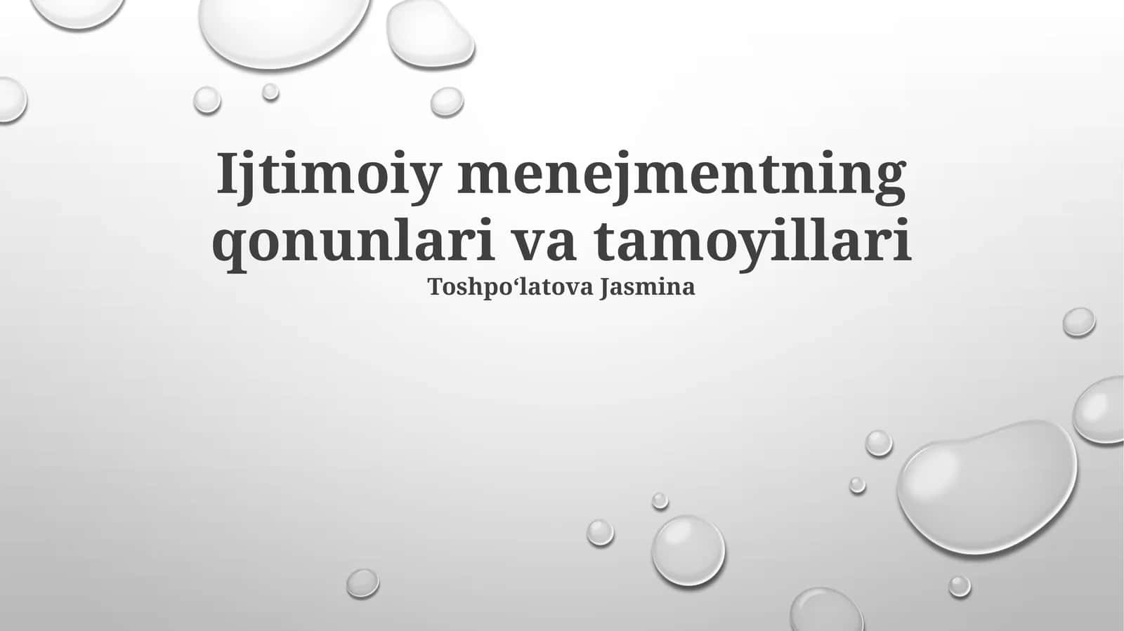 Ijtimoiy menejmentning qonunlari va tamoyillari 1