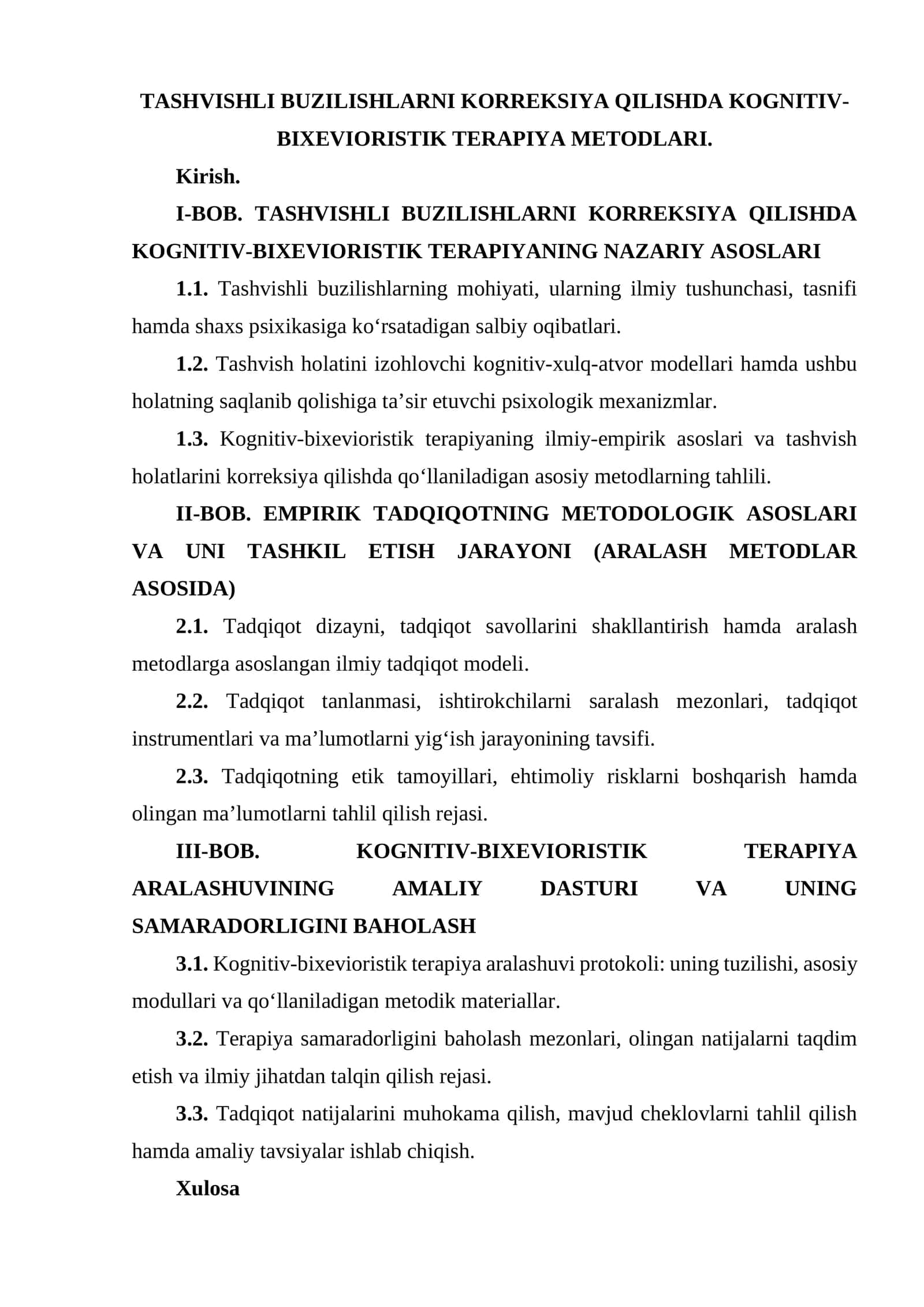 TASHVISHLI BUZILISHLARNI KORREKSIYA QILISHDA KOGNITIV-BIXEVIORISTIK TERAPIYA METODLARI.docx 1