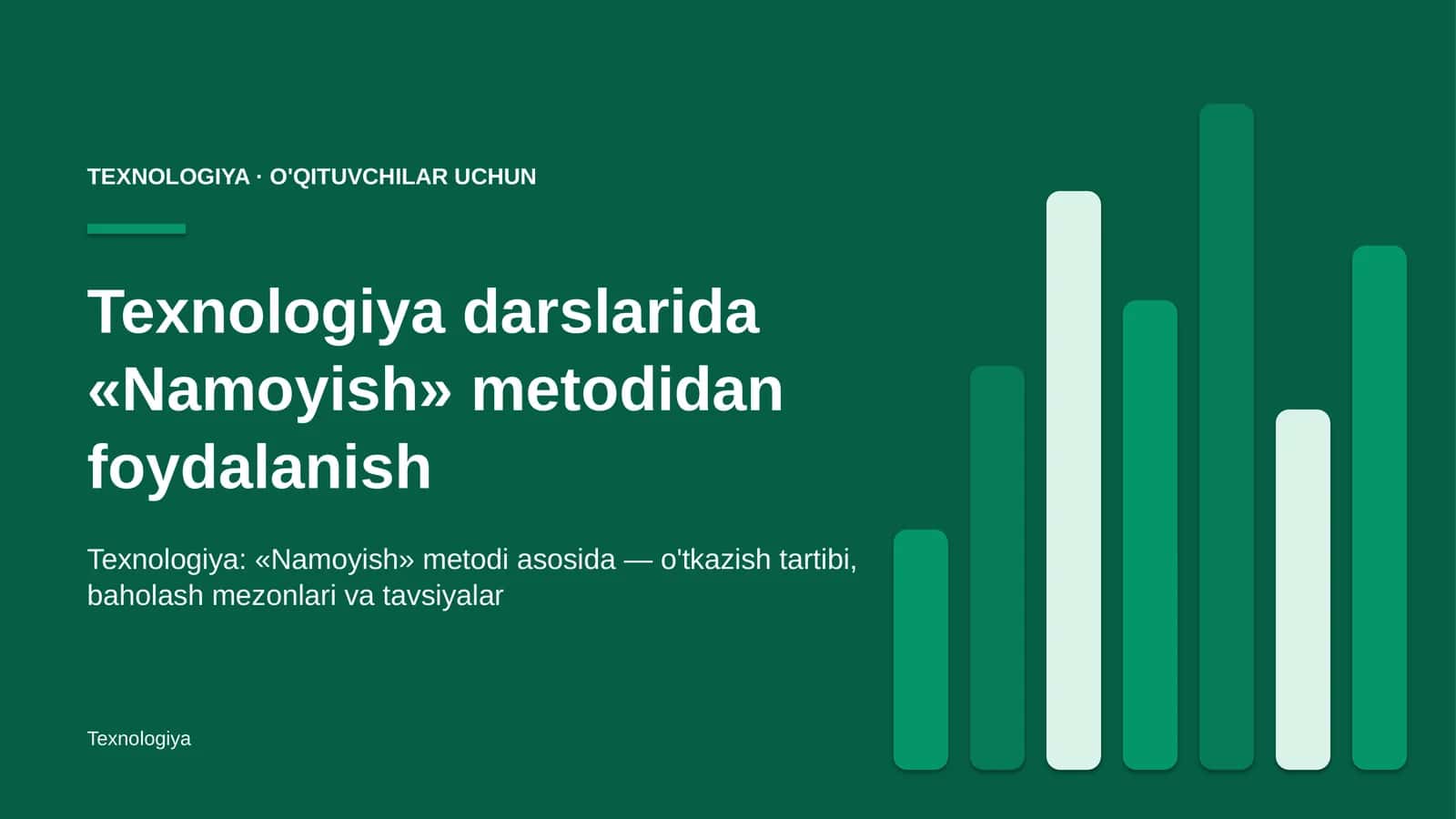 texnologiya darslarida namoyish metodidan foydalanish 2390 1