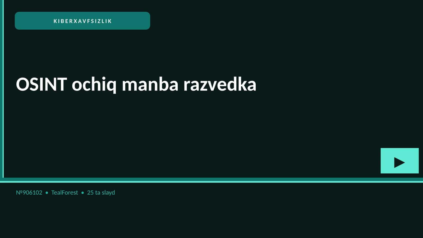 OSINT ochiq manba razvedka 1