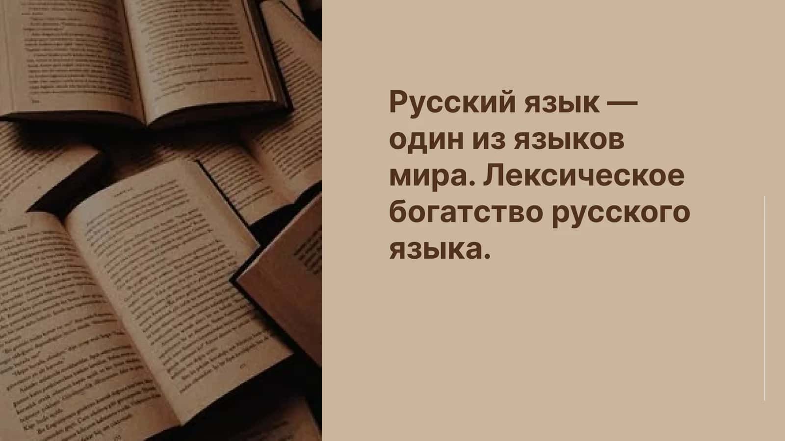 Русский язык — один из языков мира. Лексическое богатство русского языка. 1