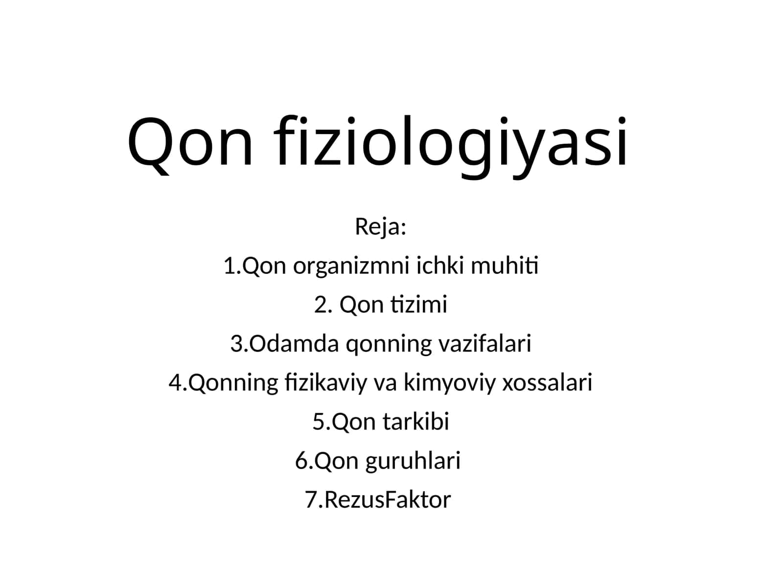 Qonfiziologiyasi 1