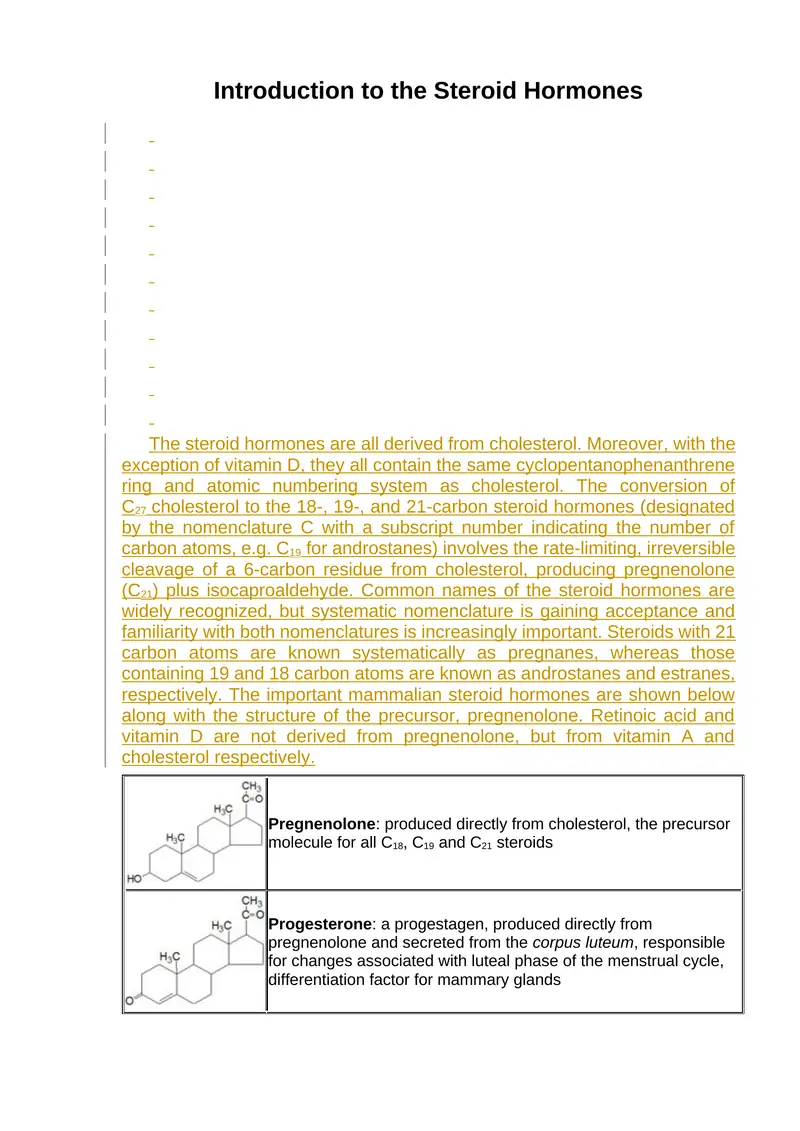 Introduction to the Steroid Hormones 1