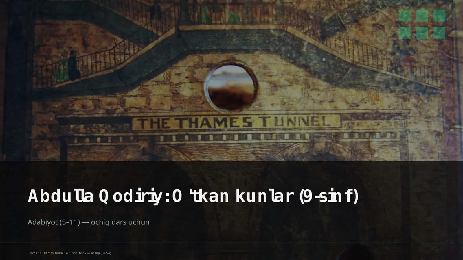 Abdulla Qodiriy: O'tkan kunlar (9-sinf) 1