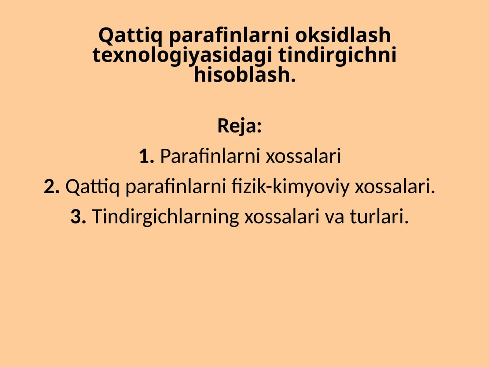Qattiq parafinlarni oksidlash texnologiyasidagi tindirgichni hisoblash 1