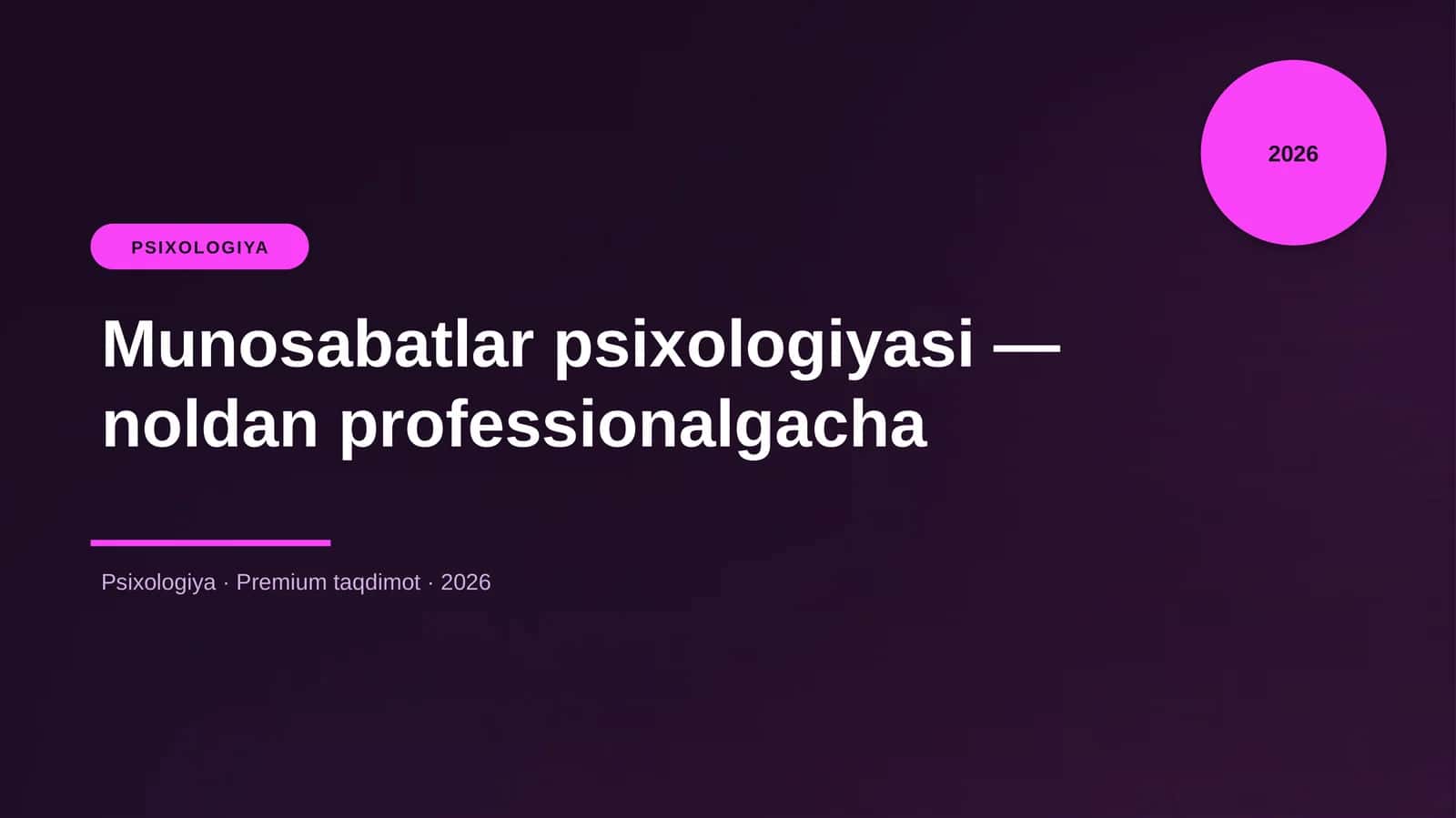 Munosabatlar psixologiyasi — noldan professionalgacha 1