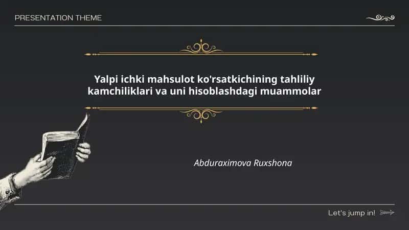 Yalpi ichki mahsulot ko'rsatkichining tahliliy kamchiliklari va uni hisoblashdagi muammolar 1
