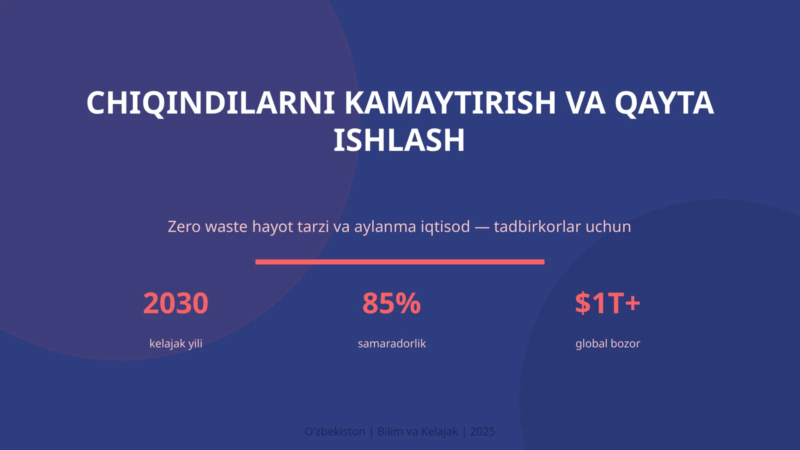 Chiqindilarni kamaytirish va qayta ishlash 1