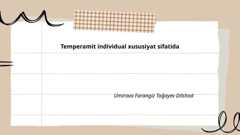 Temperamentning ta'rifi va mohiyati 1