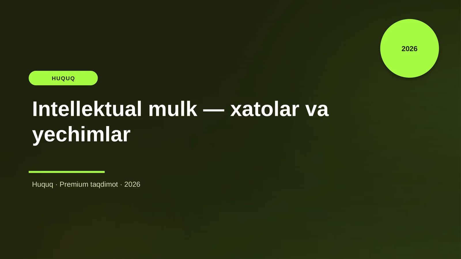 Intellektual mulk — xatolar va yechimlar 1