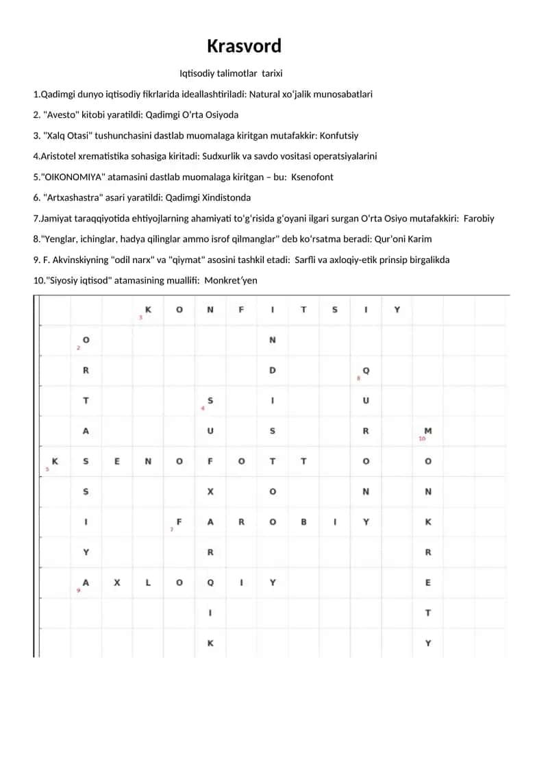 Iqtisodiy talimotlar  tarixi 1
