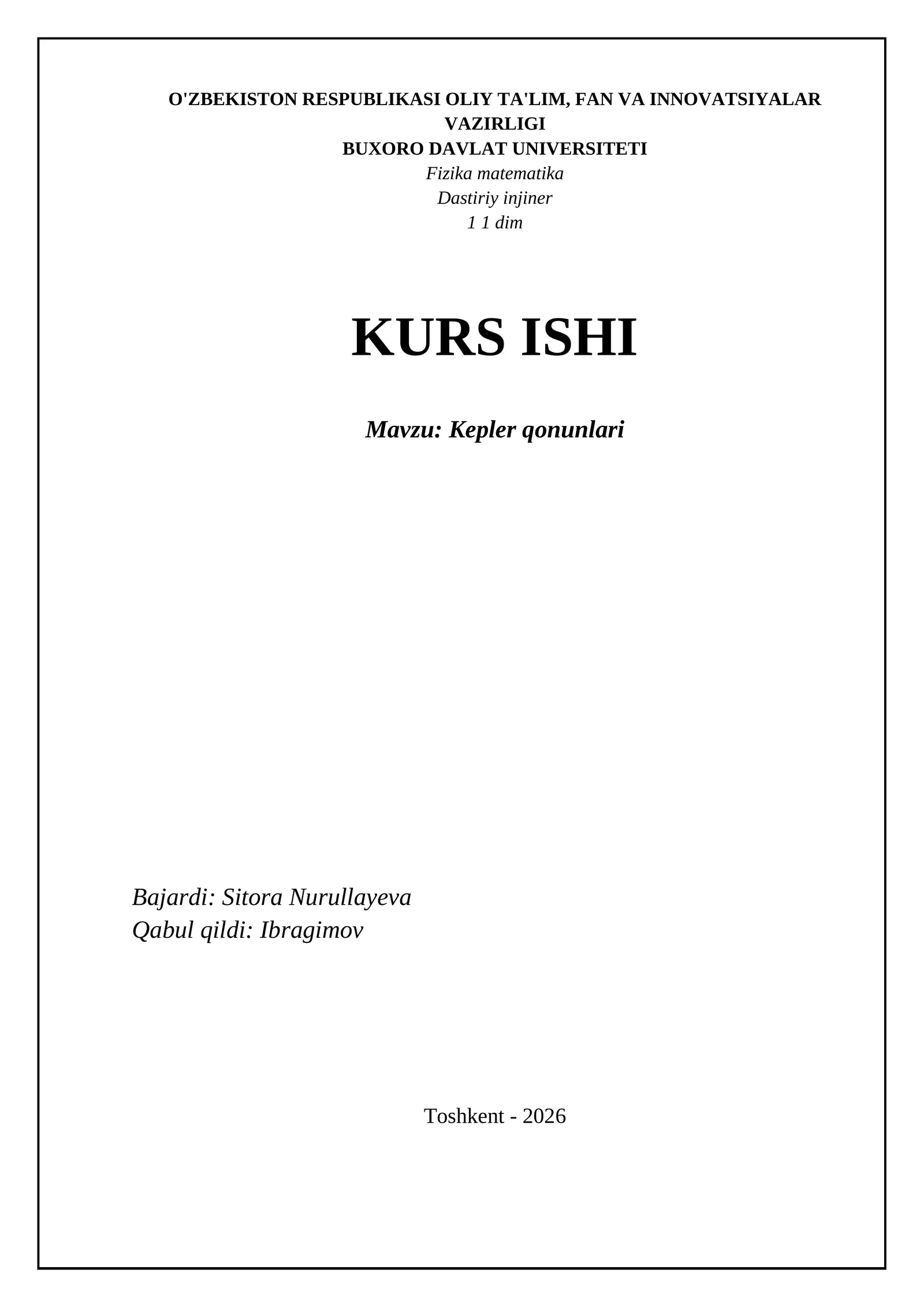Kepler qonunlari 1