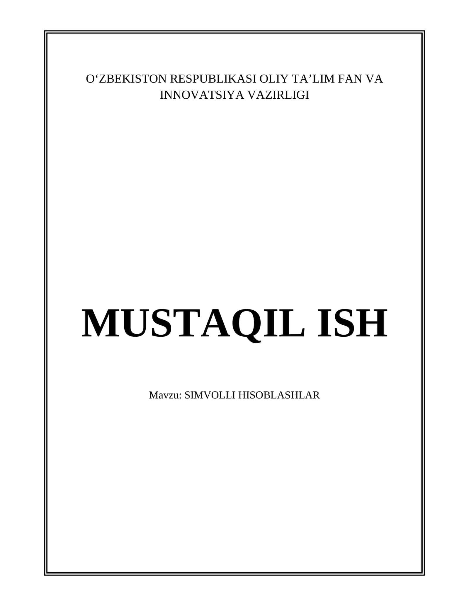 SIMVOLLI HISOBLASHLAR 1