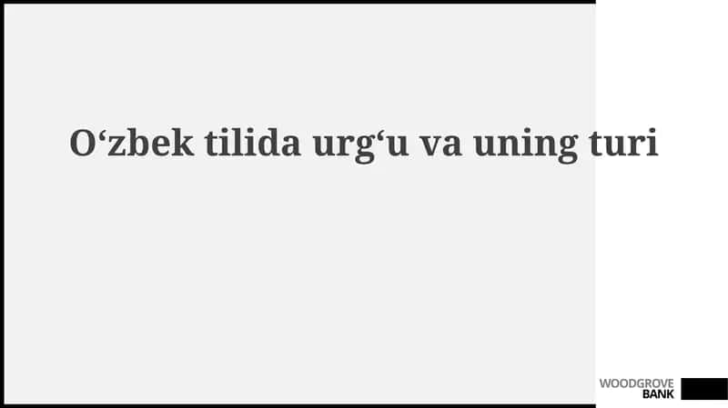 Stress va urg'u 1