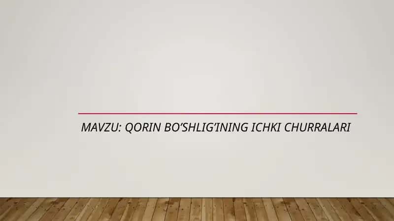 Qorin bo’shlig’ining ichki churralari 1