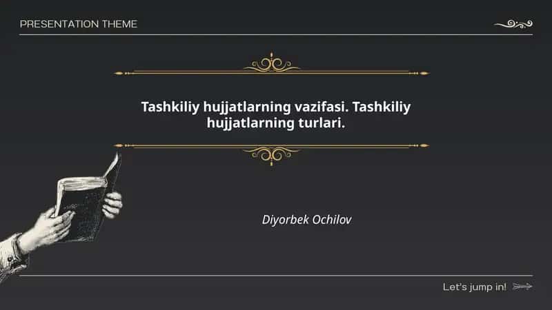 Tashkiliy hujjatlarning tushunchasi va vazifalari 1