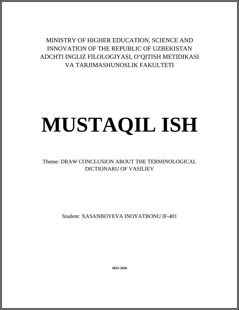 Vasiliev's Terminological Dictionary 1