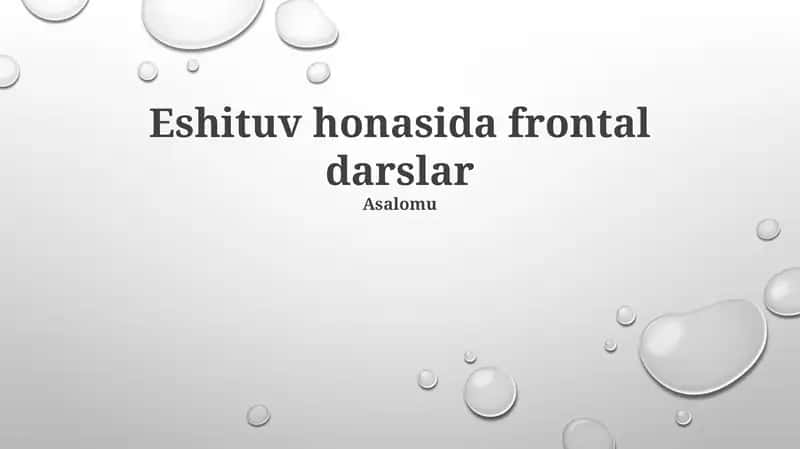 Frontal ma'ruzalar 1