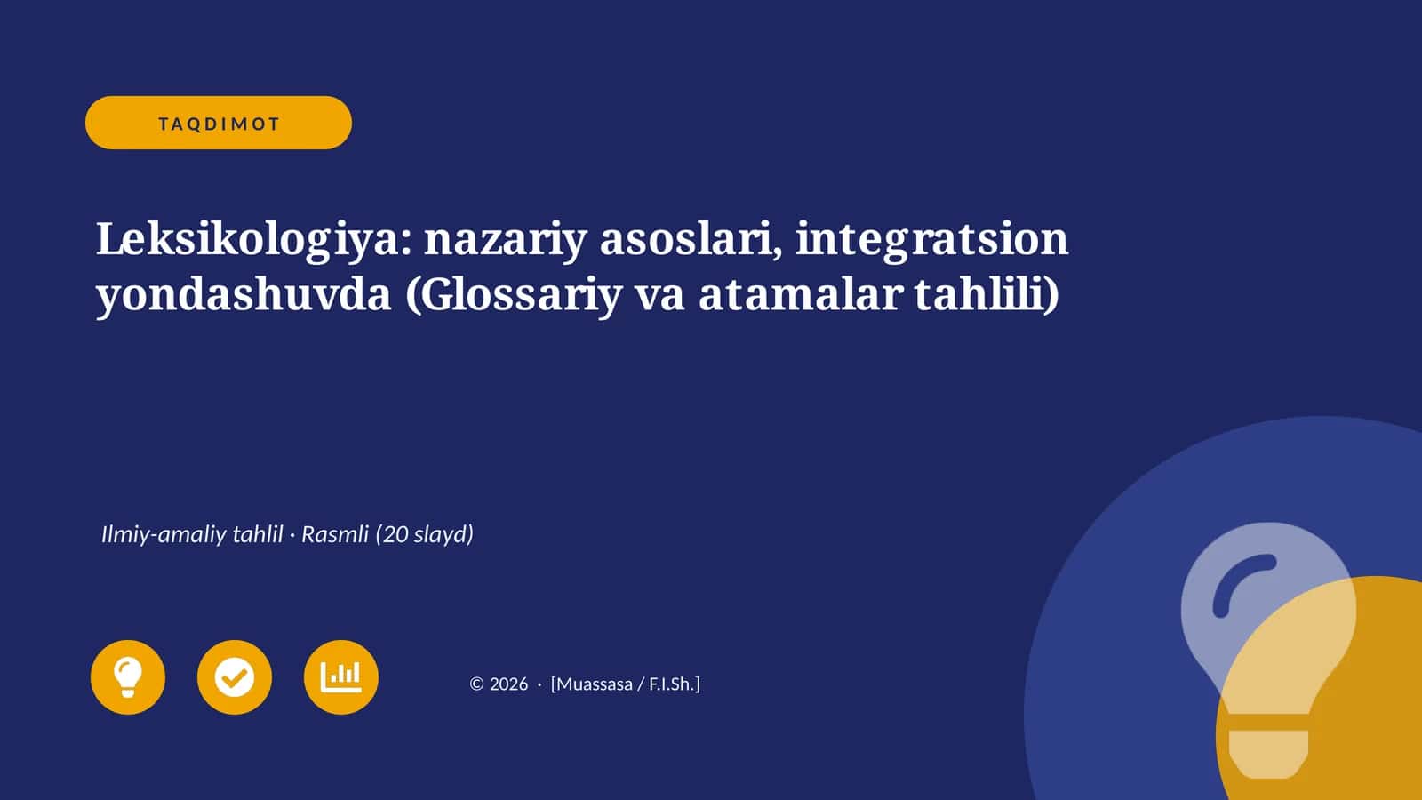 Leksikologiya: nazariy asoslari, integratsion yondashuvda (Glossariy va atamalar tahlili) 1