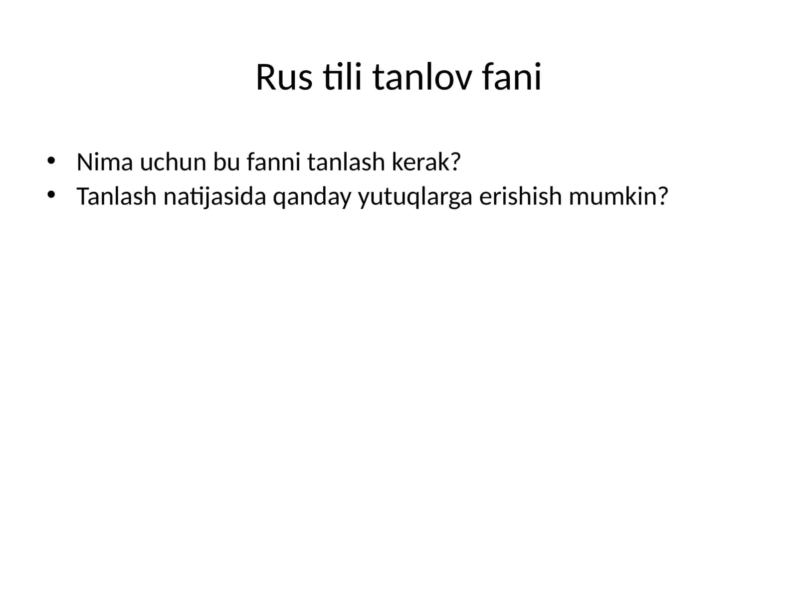 Rus tili tanlov fani 1