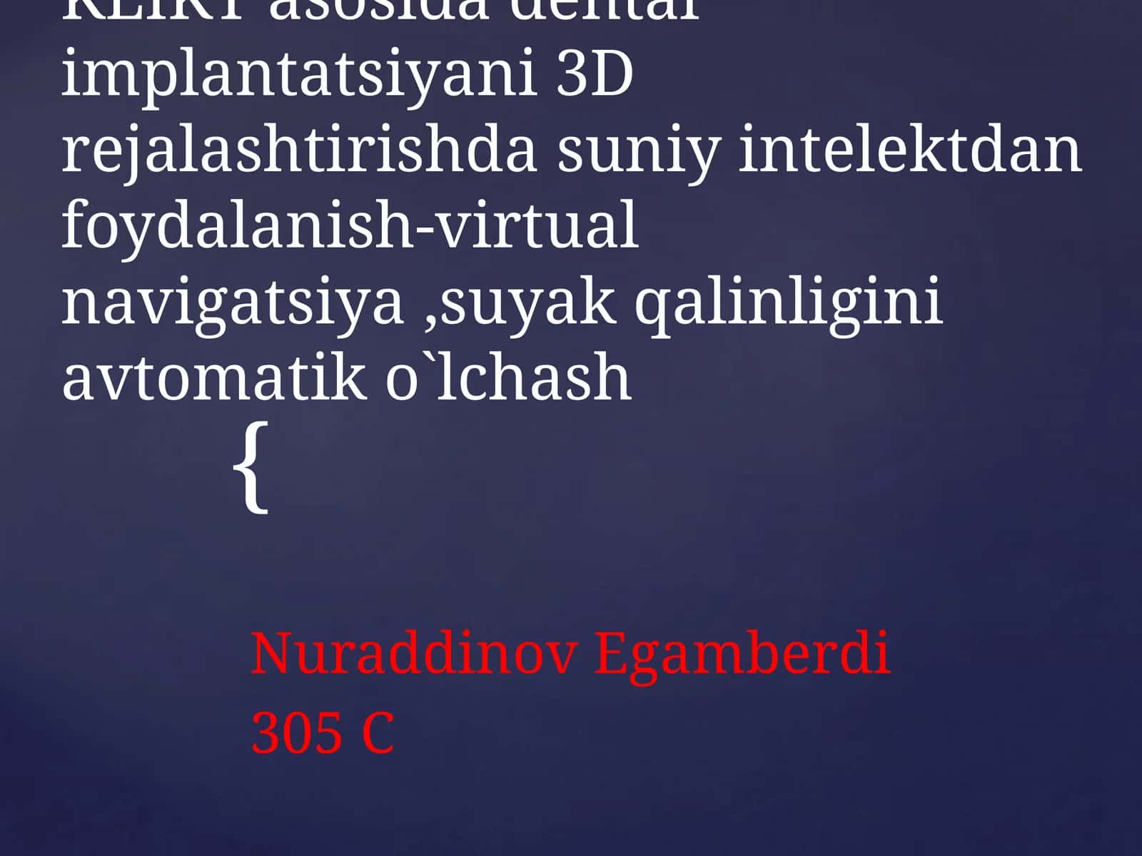 KLIKTasosida dental implantatsiyani 3D rejallash 1