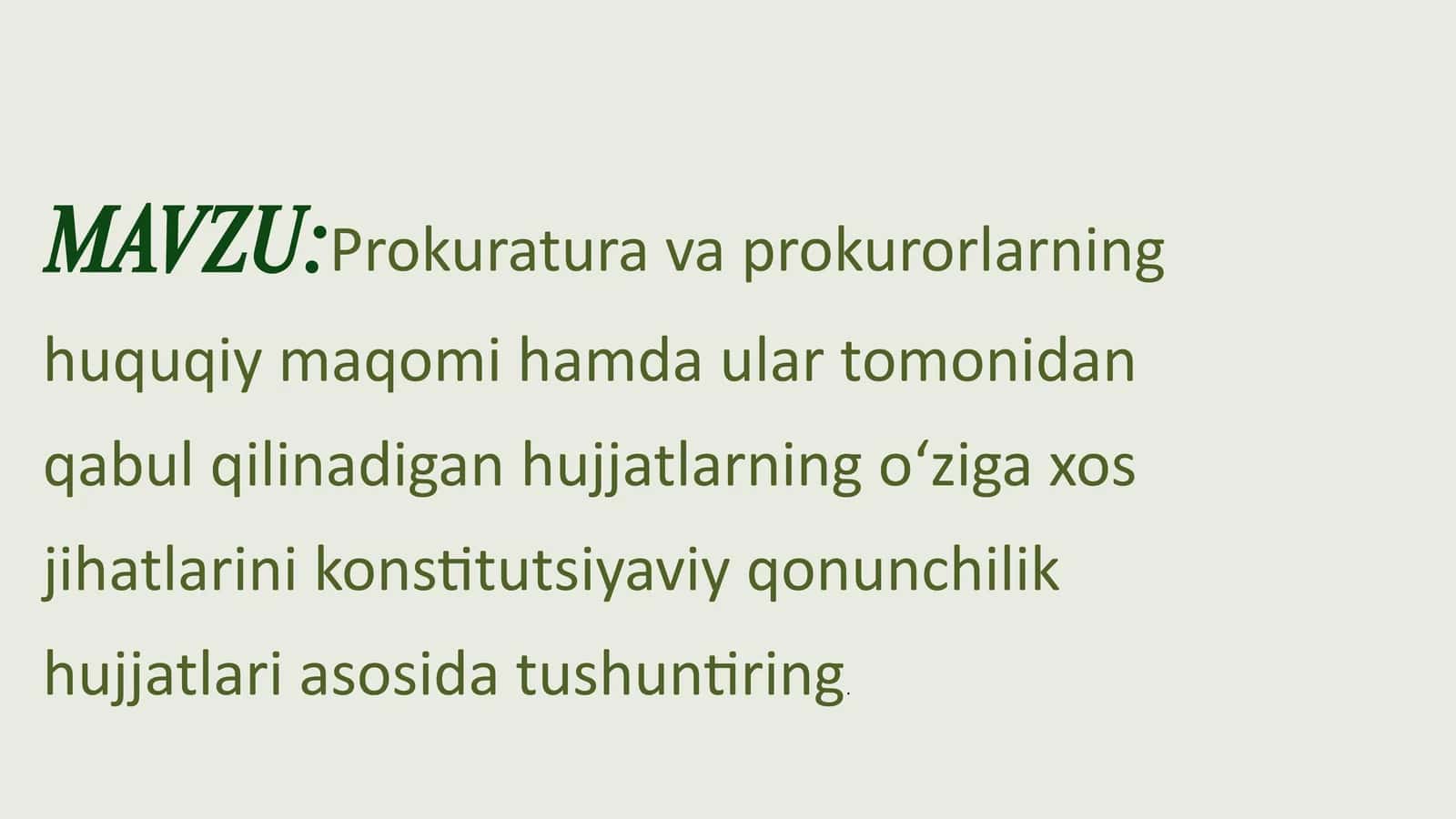 Prokuratura va prokurorlarning huquqiy maqomi 1
