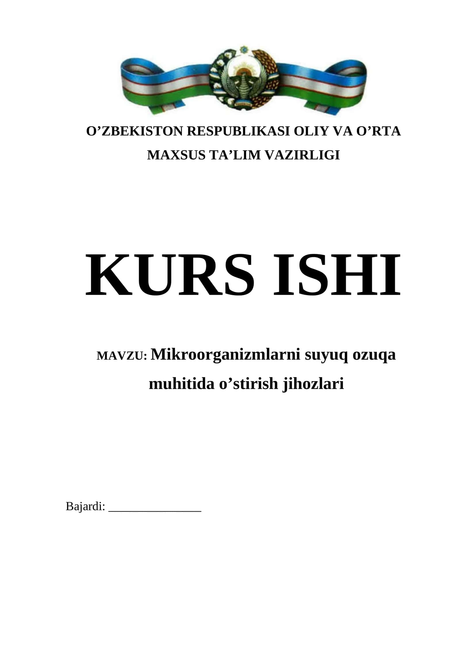Mikroorganizmlarni suyuq ozuqa muhitida o’stirish jihozlari 1