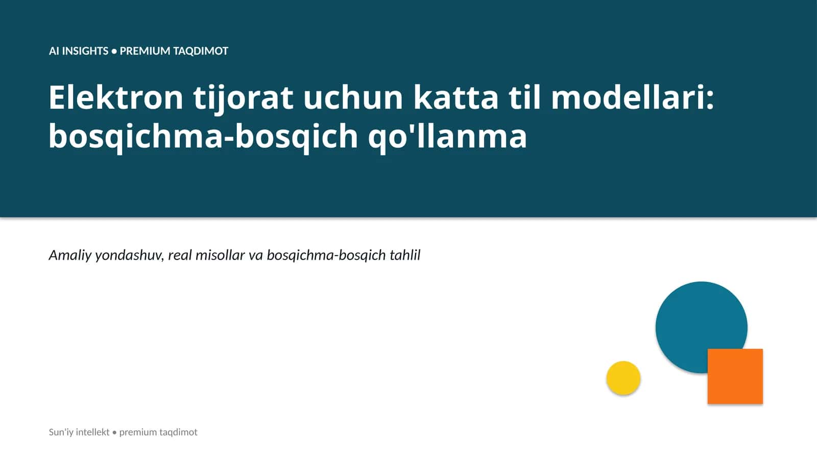Elektron tijorat uchun katta til modellari: bosqichma-bosqich qo'llanma 1