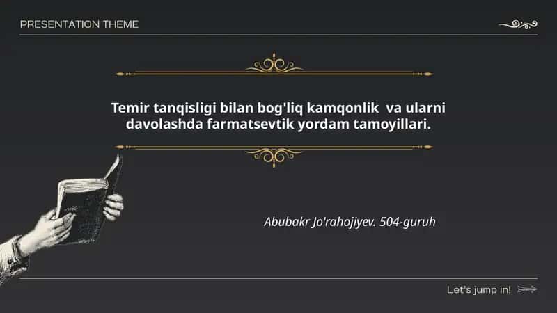 Temir tanqisligi bilan bog'liq kamqonlik va ularni davolashda farmatsevtik yordam tamoyillari 1