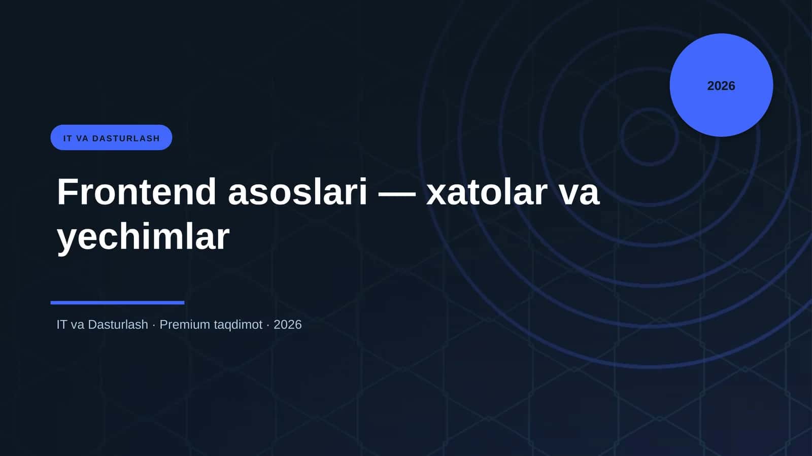 Frontend asoslari — xatolar va yechimlar 1
