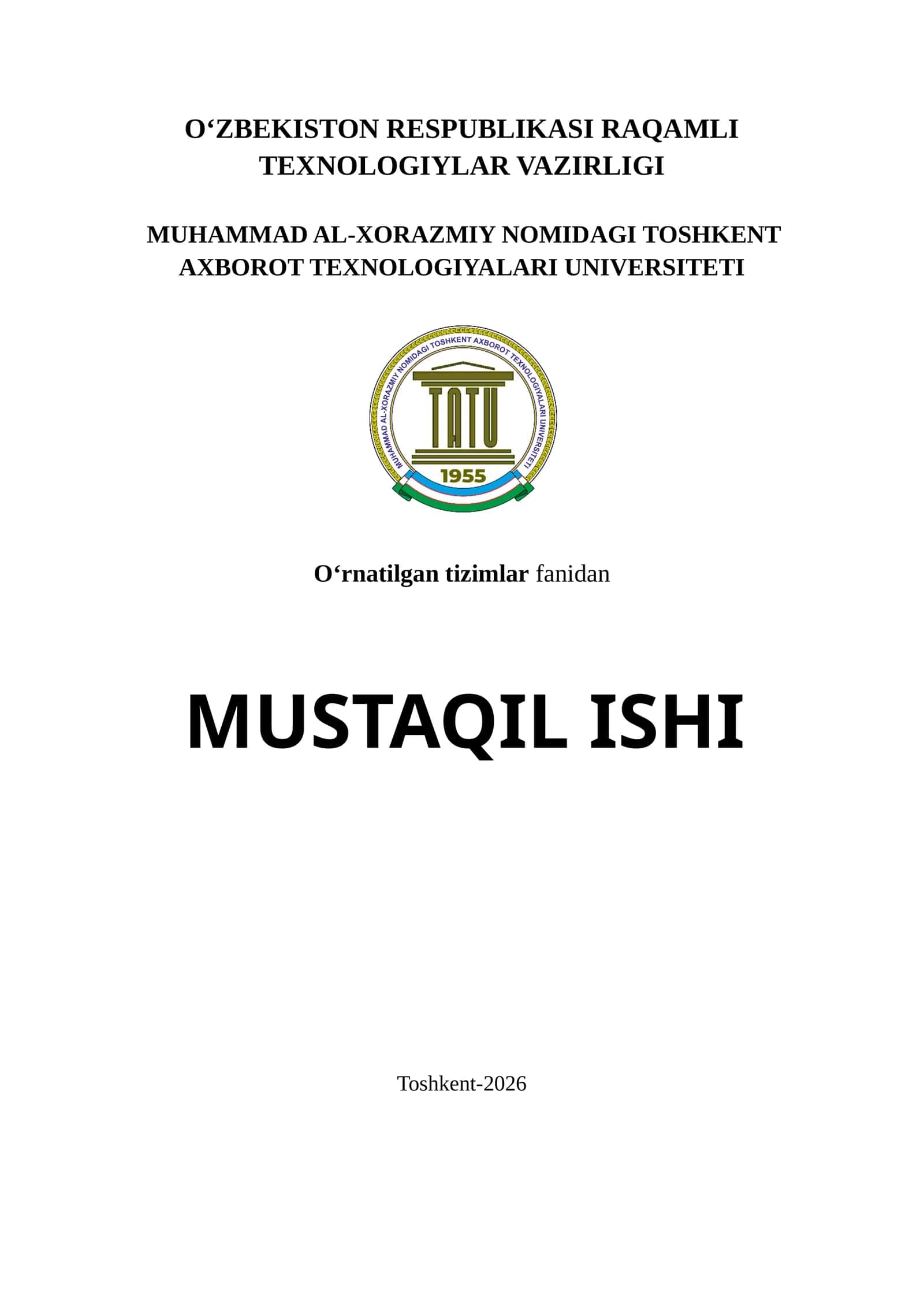 Mikrokontroller registrlarining tuzilishi, vazifalari va boshqarish prinsiplari 1