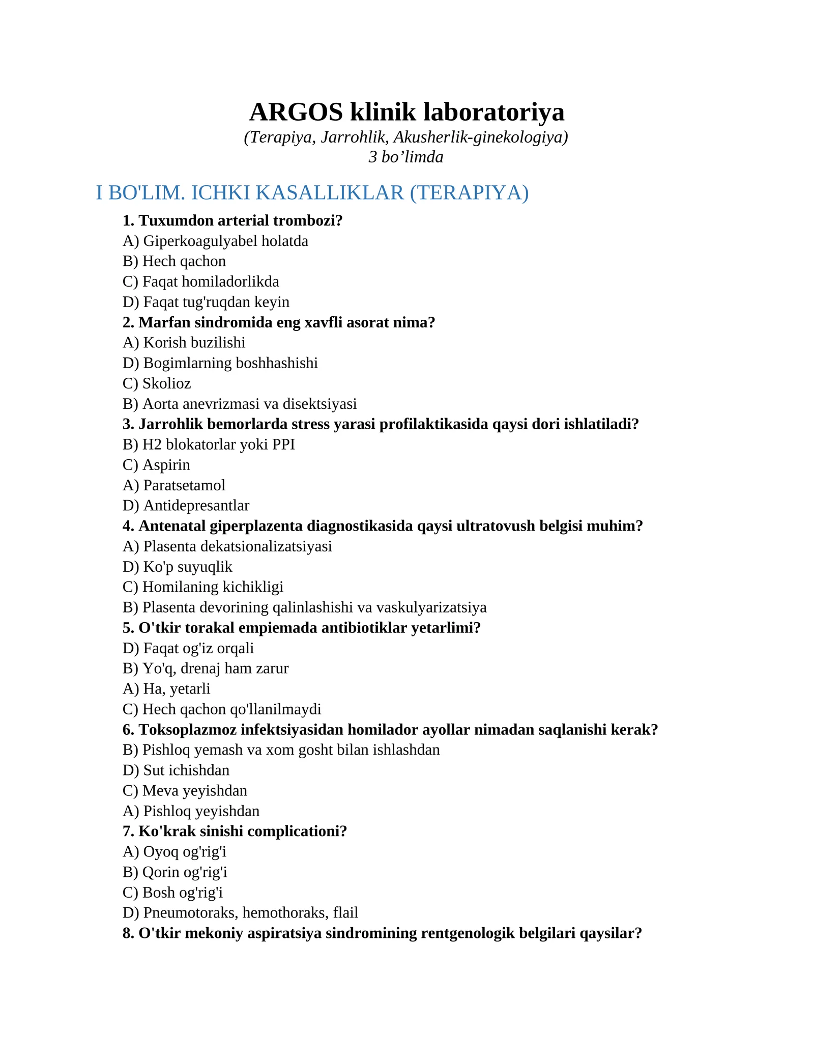 ARGOS klinik laboratoriya 1