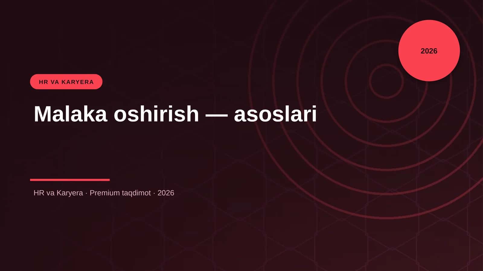 Malaka oshirish — asoslari 1