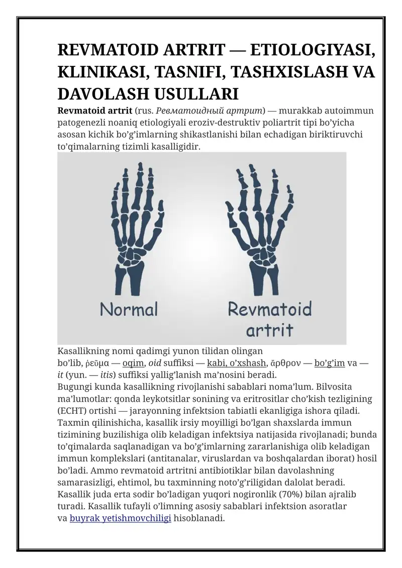 Revmatoid artrit 1