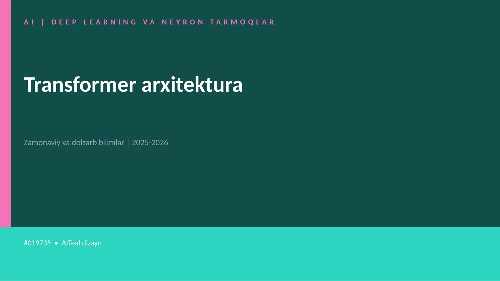 AI | DEEP LEARNING VA NEYRON TARMOQLAR 1