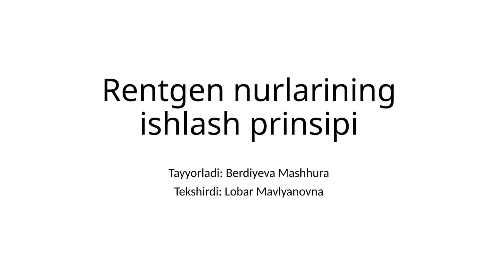 Rentgennurlarining ishlash prinsipi 1