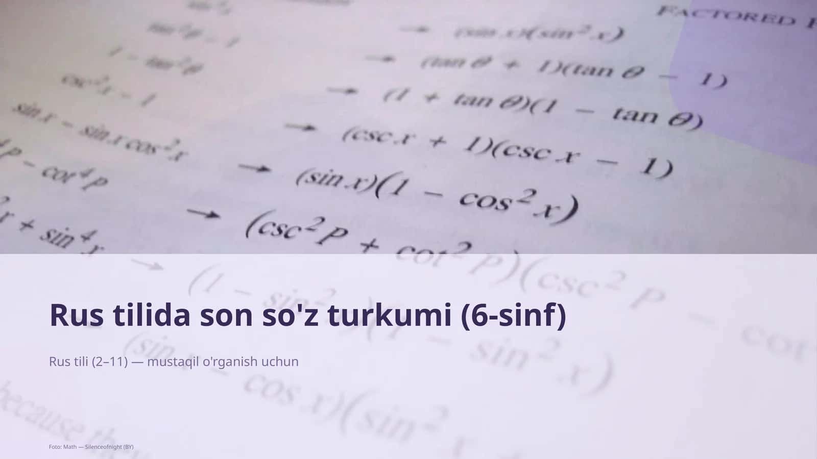 Rus tilida son so'z turkumi (6-sinf) 1
